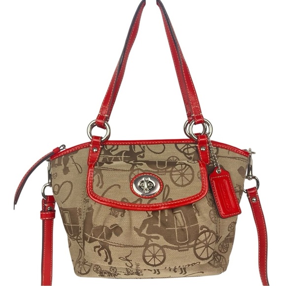 COACH Leah Horse Carriage Print Canvas and Leather Shoulder Bag - $274. - #14855 - Picture 1 of 11